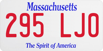 MA license plate 295LJ0