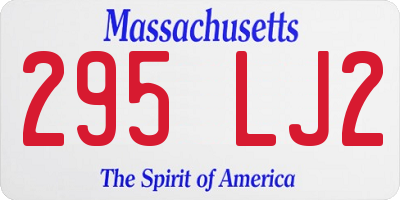 MA license plate 295LJ2