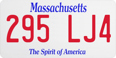MA license plate 295LJ4