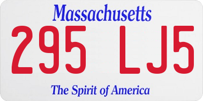 MA license plate 295LJ5