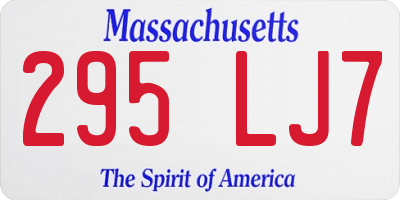 MA license plate 295LJ7