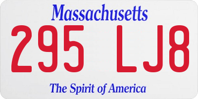 MA license plate 295LJ8