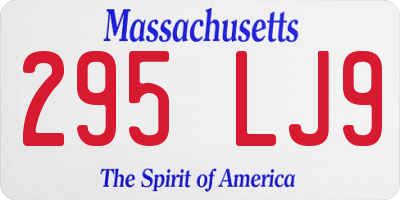 MA license plate 295LJ9
