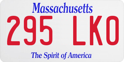 MA license plate 295LK0