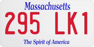 MA license plate 295LK1