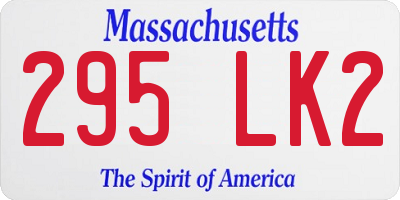 MA license plate 295LK2