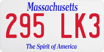 MA license plate 295LK3