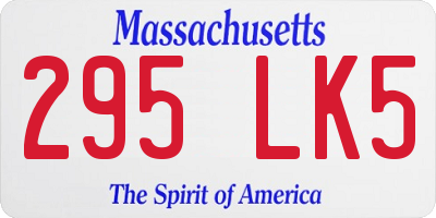MA license plate 295LK5