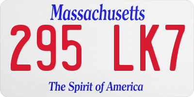 MA license plate 295LK7