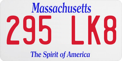 MA license plate 295LK8