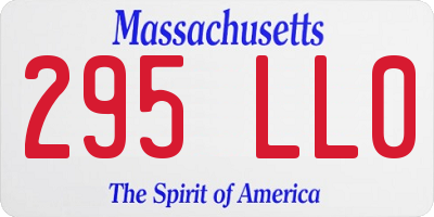MA license plate 295LL0