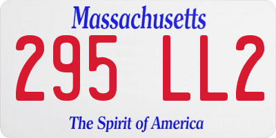 MA license plate 295LL2