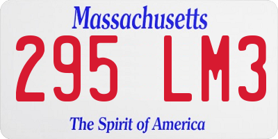 MA license plate 295LM3