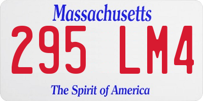MA license plate 295LM4