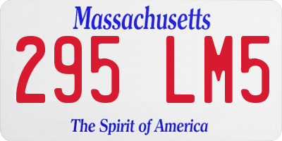 MA license plate 295LM5