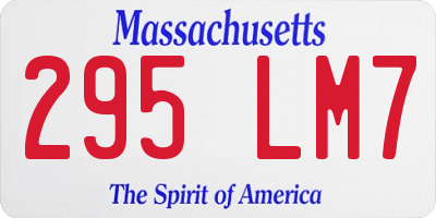 MA license plate 295LM7