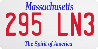 MA license plate 295LN3