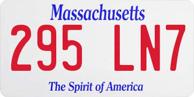 MA license plate 295LN7