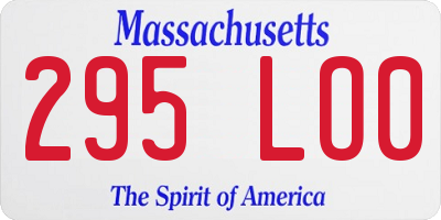 MA license plate 295LO0