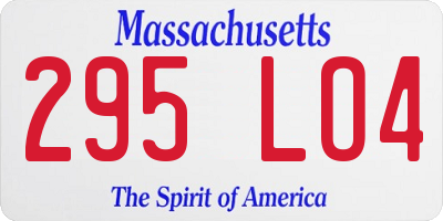 MA license plate 295LO4