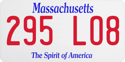 MA license plate 295LO8