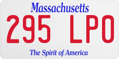 MA license plate 295LP0