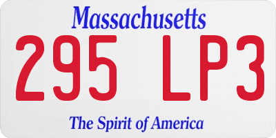 MA license plate 295LP3