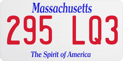 MA license plate 295LQ3
