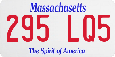 MA license plate 295LQ5