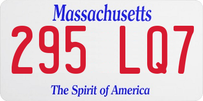 MA license plate 295LQ7
