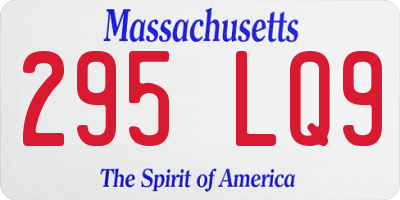 MA license plate 295LQ9