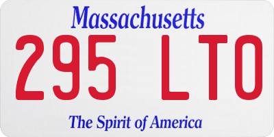 MA license plate 295LT0