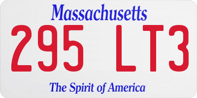 MA license plate 295LT3