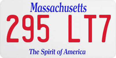 MA license plate 295LT7