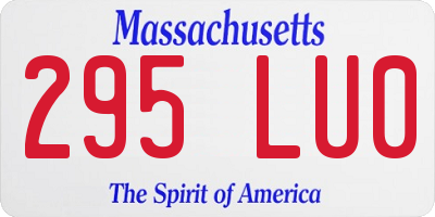 MA license plate 295LU0