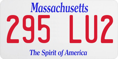 MA license plate 295LU2