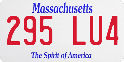 MA license plate 295LU4