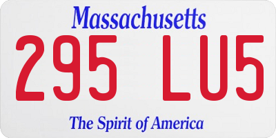 MA license plate 295LU5