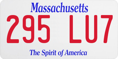 MA license plate 295LU7