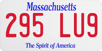 MA license plate 295LU9