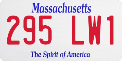 MA license plate 295LW1