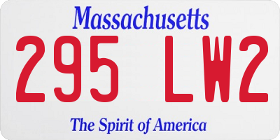 MA license plate 295LW2