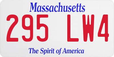 MA license plate 295LW4