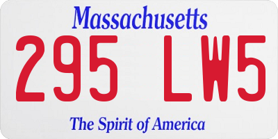 MA license plate 295LW5