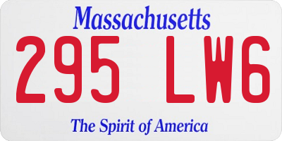 MA license plate 295LW6