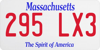 MA license plate 295LX3