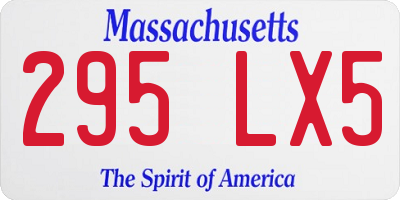 MA license plate 295LX5