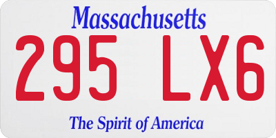 MA license plate 295LX6