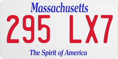 MA license plate 295LX7