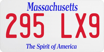MA license plate 295LX9